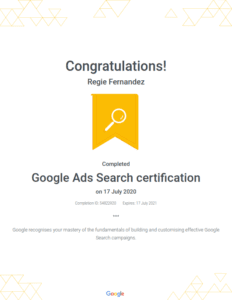Google Skillshop Google Ads Search certification