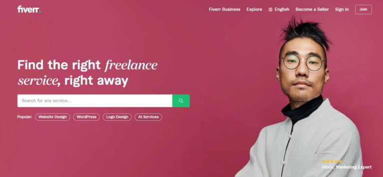 Fiverr Freelance Website Homepage