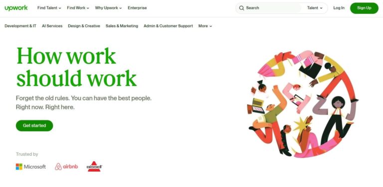 Upwork Freelance Website's Homepage